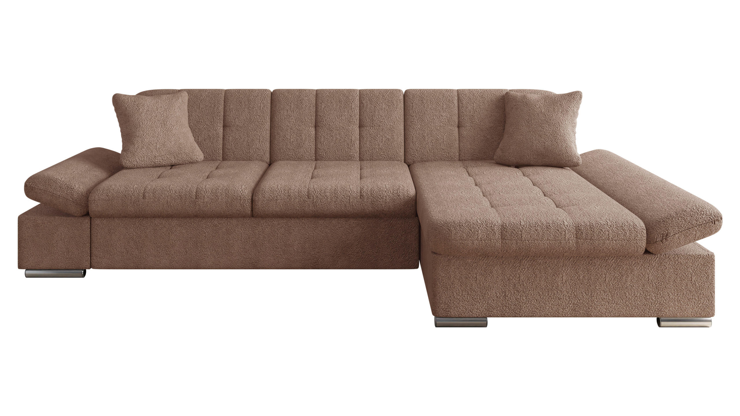 ECKSOFA Malwi, Seite: Rechts - Cappuccino, Holz/Textil (278/161cm) - MIRJAN24