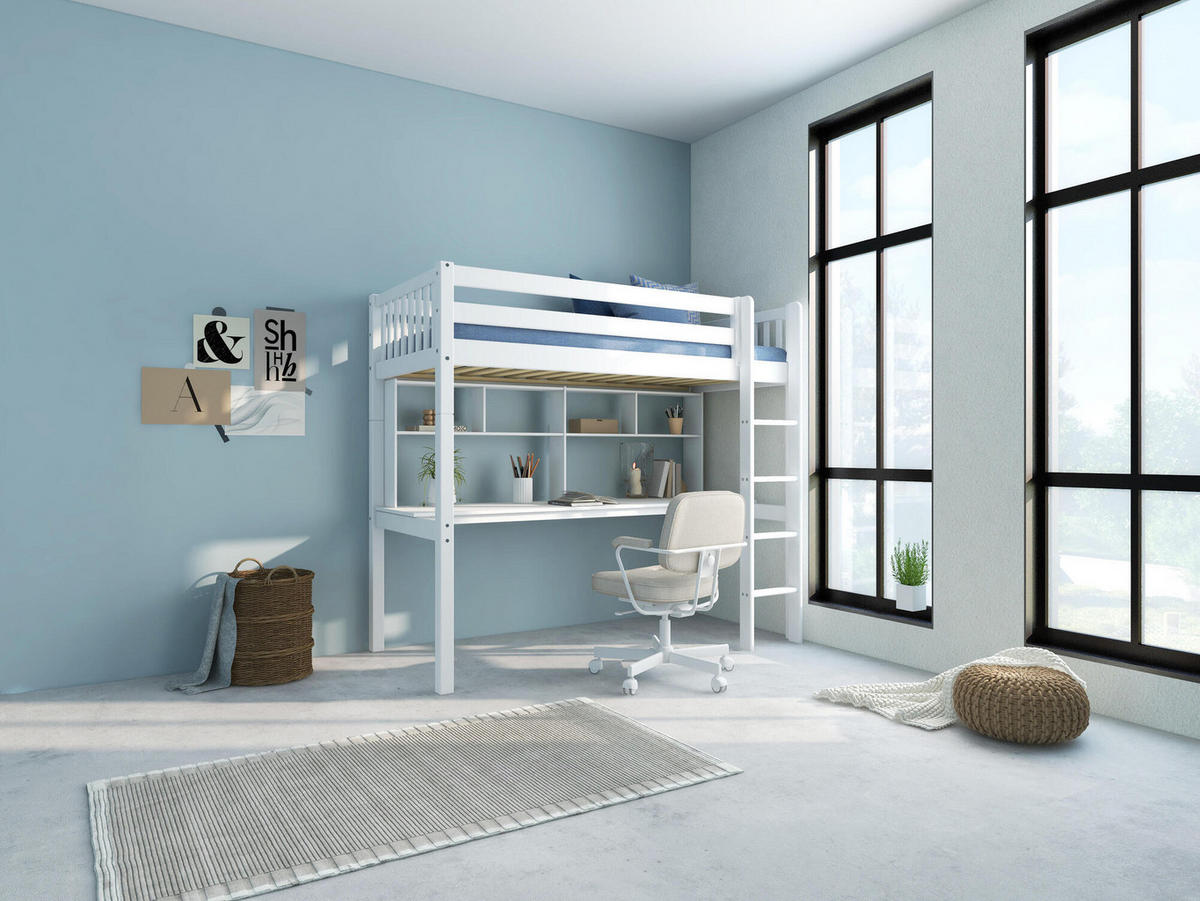 HOCHBETT NORDIC DREAM Weiß 209x106x183 cm - Weiß, Holz - FURNLUX
