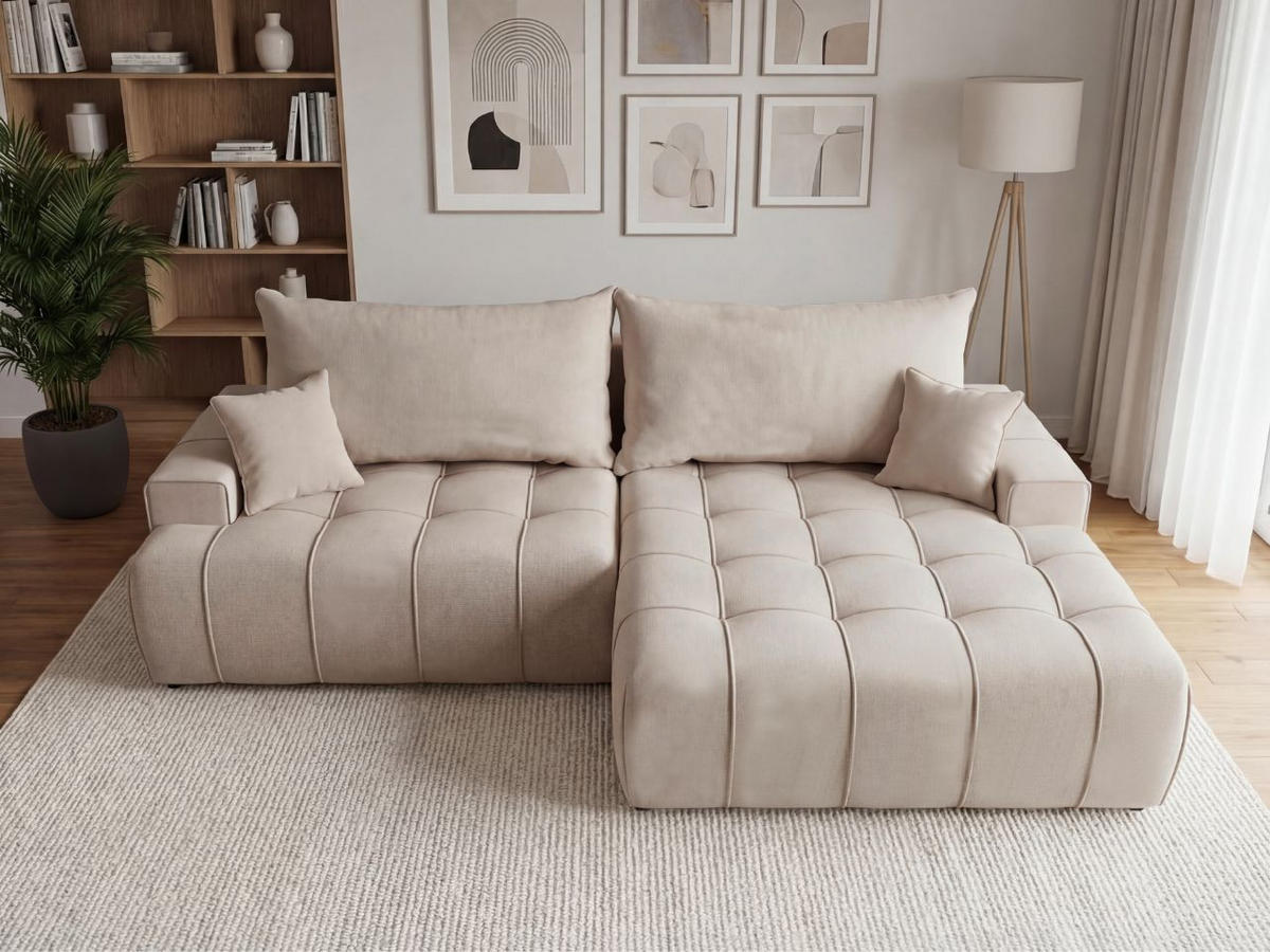 ECKSOFA Tulio Beige Rechts - Beige, Holz/Textil (165/270cm) - Graingold