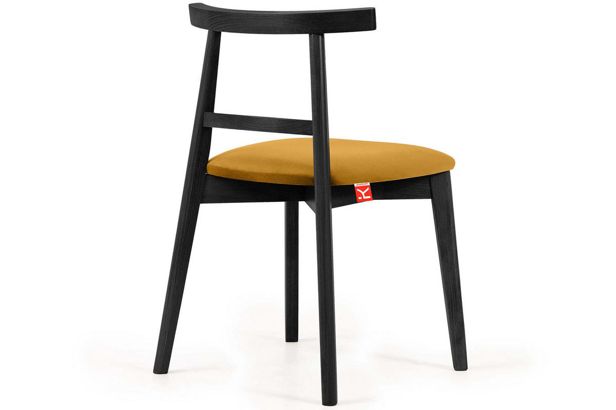ESSTISCHSTÜHLE LILIO 2 St Vintage, Gelb / schwarz - Gelb/Schwarz, Holz/Textil (47/76/45cm) - KONSIMO®