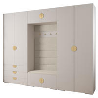 GARDEROBEN-SET 236,7/300/47 - Goldfarben/Weiß, Holz/Kunststoff (300/236.7/47cm) - Abiks Möbel