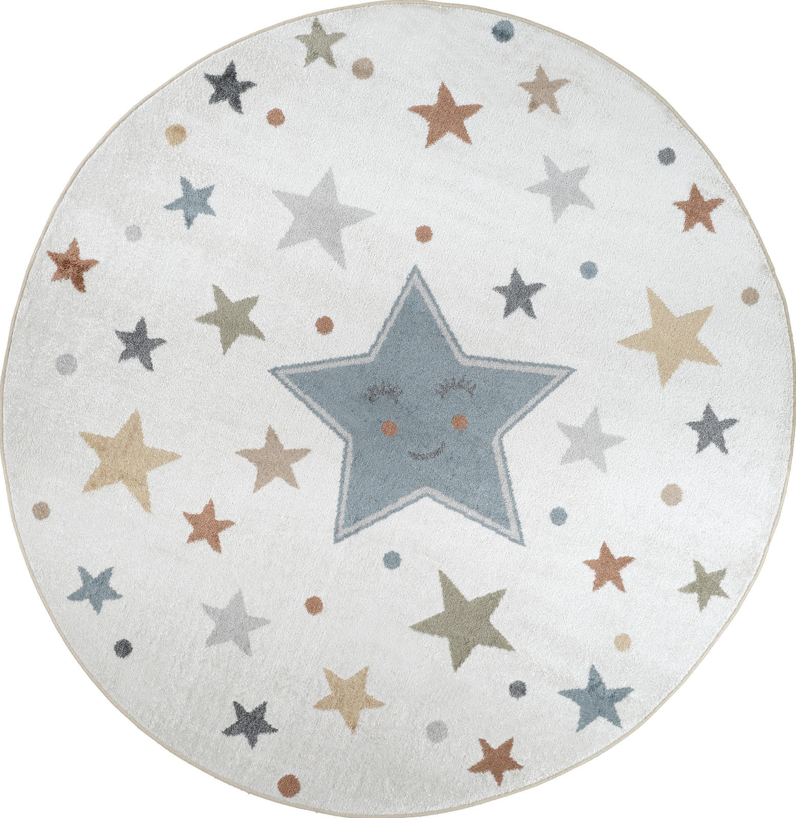 KINDERTEPPICH Maschinenwaschbar Rund Ø 160 cm Beige - Multicolor, Textil (160/160cm) - LIVABLISS