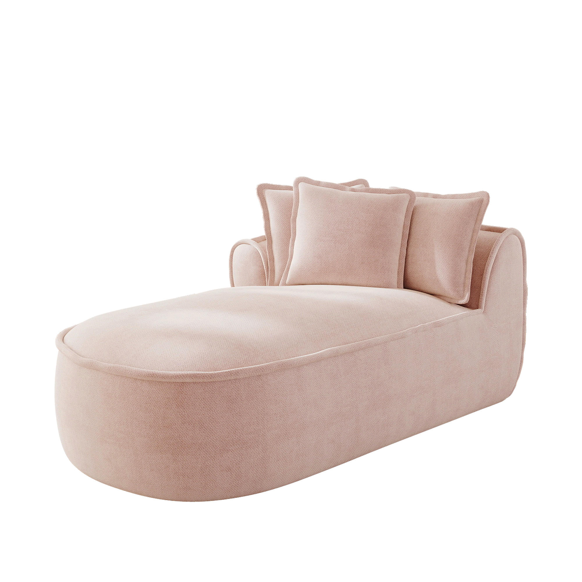 RÉCAMIERE linke Chaiselongue mit Kissen, DE-42643, Pink - Pink, Textil (164/67/92cm) - ComfortXL