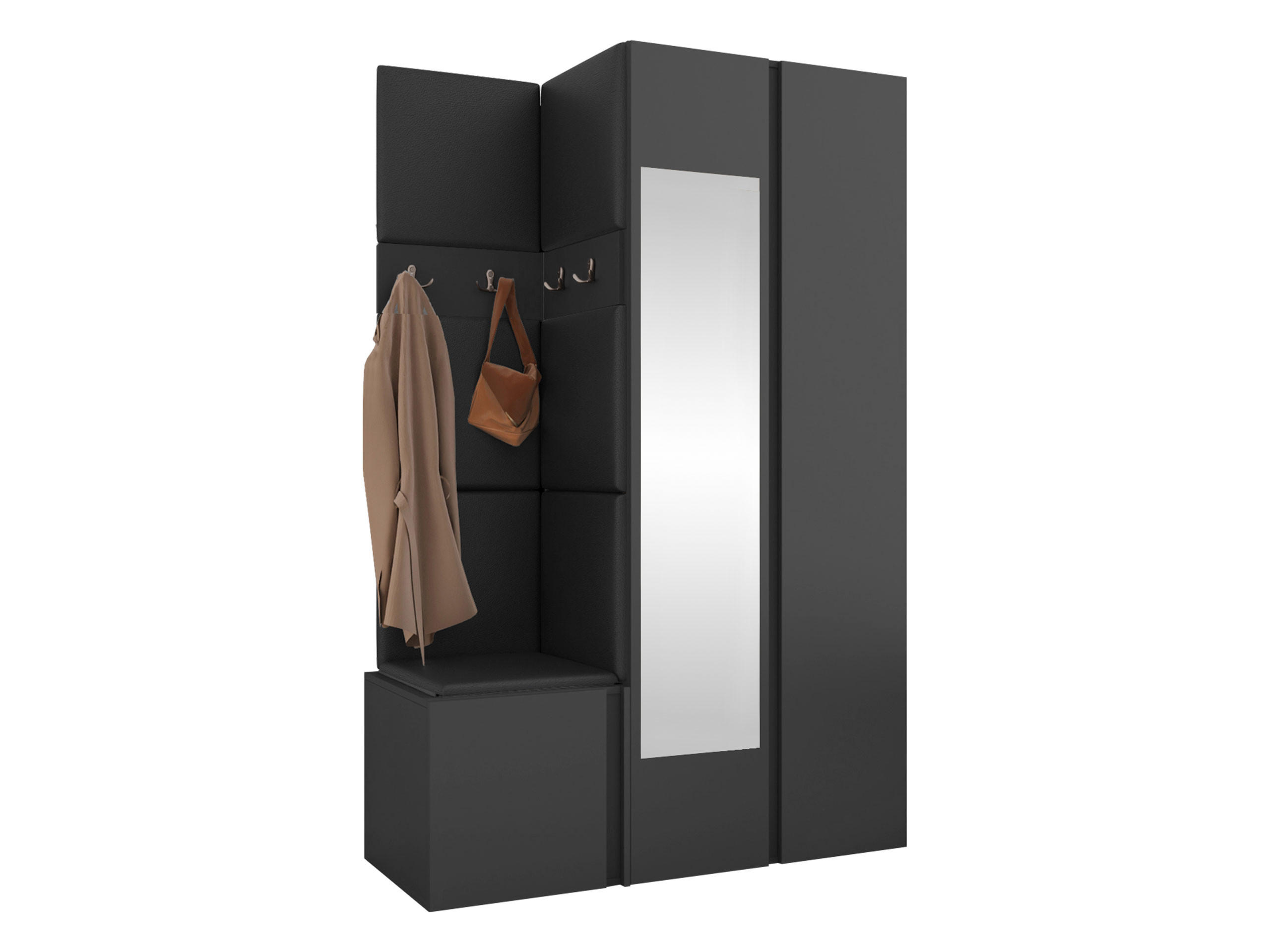 MOBILIER PENTRU HOL Orion XXVI - grafit/negru, material plastic/compozit lemnos (116/186/46cm) - MIRJAN24