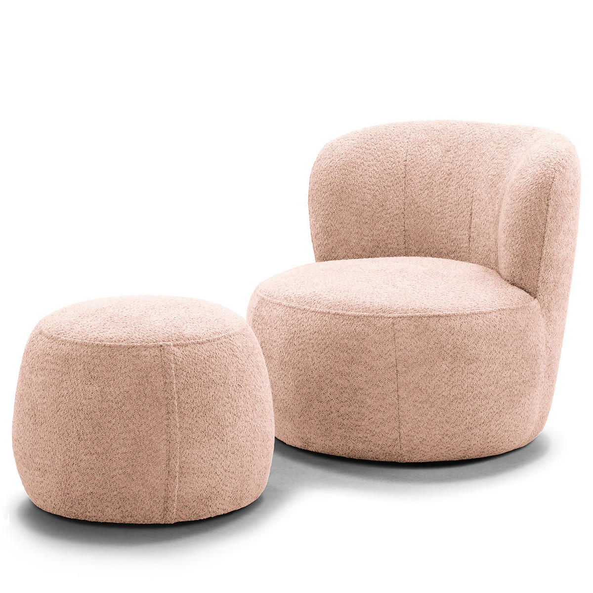 POLSTERHOCKER - Mauve/Schwarz, Kunststoff/Textil (59/45/59cm) - home24