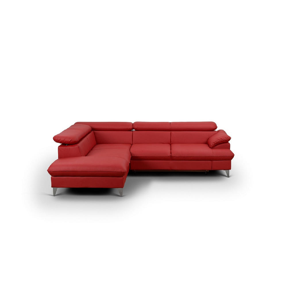 Thumbnail - Cotta Ecksofa, Rot, Textil, Echtholz,Buche, 4-Sitzer, Ottomane links,L-Form, 256x208 cm, Wohnzimmer, Sofas & Couches, Wo...