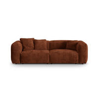 SOFA modular Martina aus Cord ziegelrot 3 Sitzplätze - Orange, Textil (106/75/240cm) - Micadoni