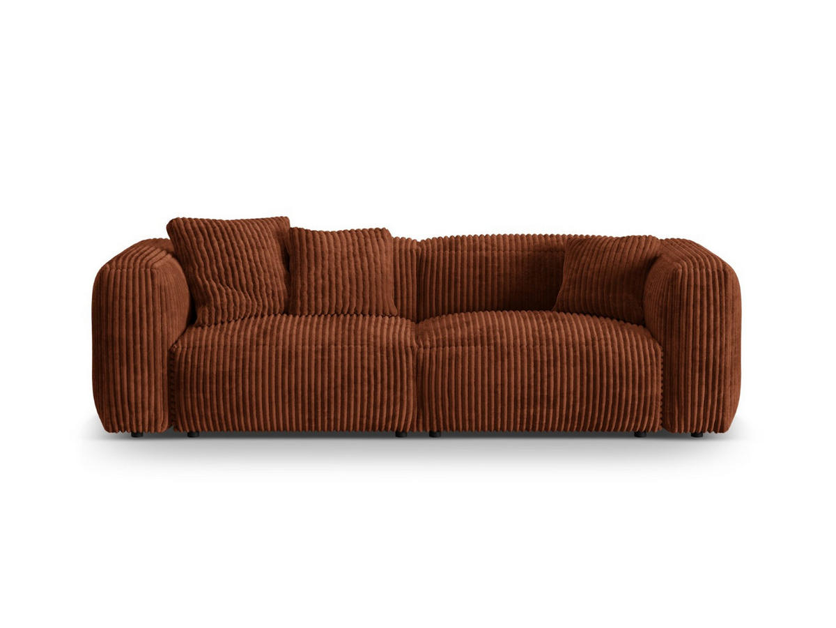 SOFA modular Martina aus Cord ziegelrot 3 Sitzplätze - Orange, Textil (106/75/240cm) - Micadoni