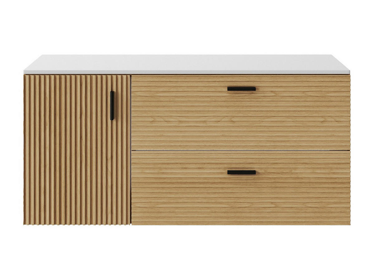 WASCHBECKENUNTERSCHRANK - 120 cm x 46 cm - holz - naturfarben hell Sarone - Naturfarben, Holz (120/55/46cm) - Vente-Unique