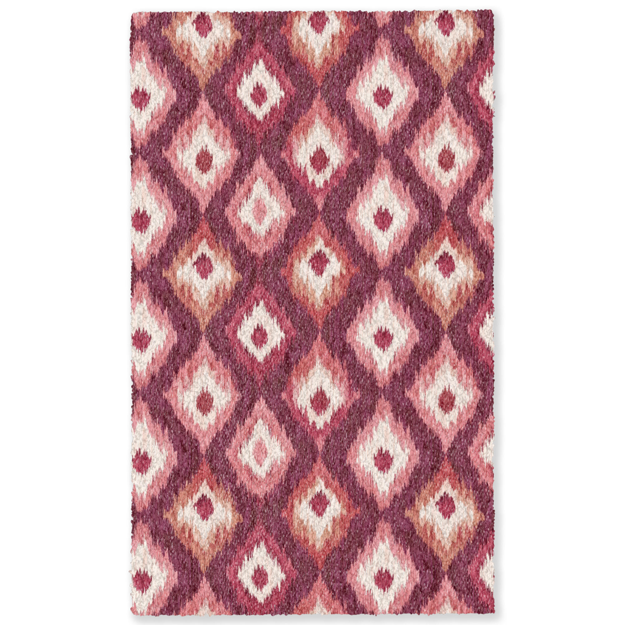 TEPPICH - Diamantformen - Rosa - Muster - Textur - 90x150 cm - Bordeaux, Kunststoff/Textil (90/0.4cm) - OnlyWow