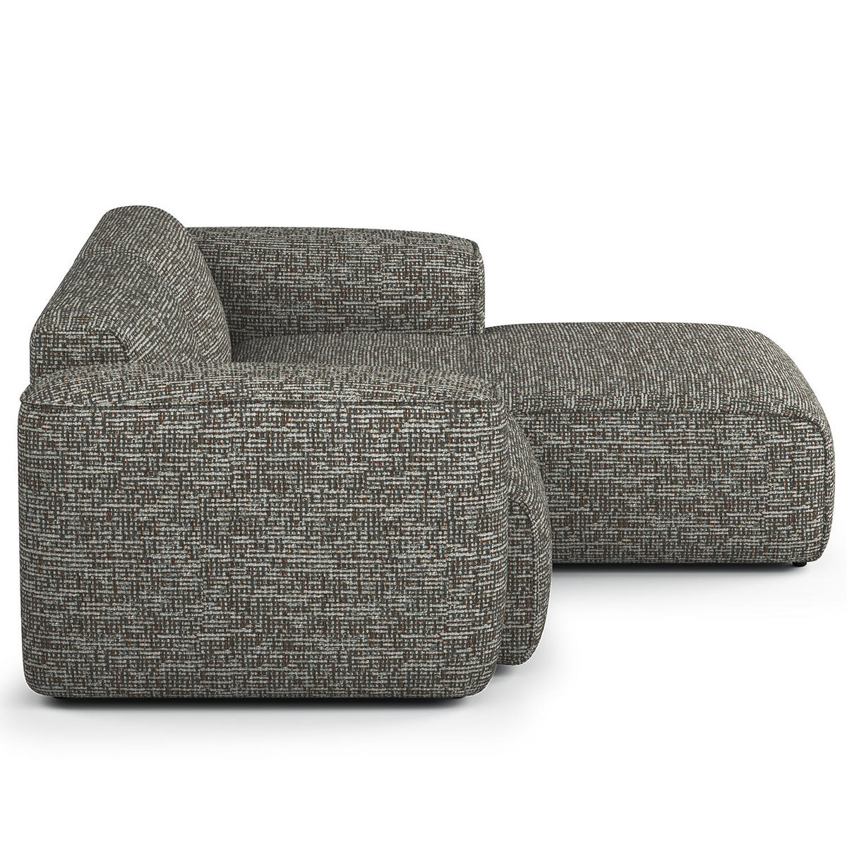 ECKSOFA mit XL-Longchair - Schwarz/Grau, Kunststoff/Textil (260/171cm) - home24