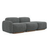 3-SITZER SOFA Rechts Strukturstoff Stoff Grau - Dunkelgrau/Braun, Holz/Textil (258/73/95cm) - Makamii