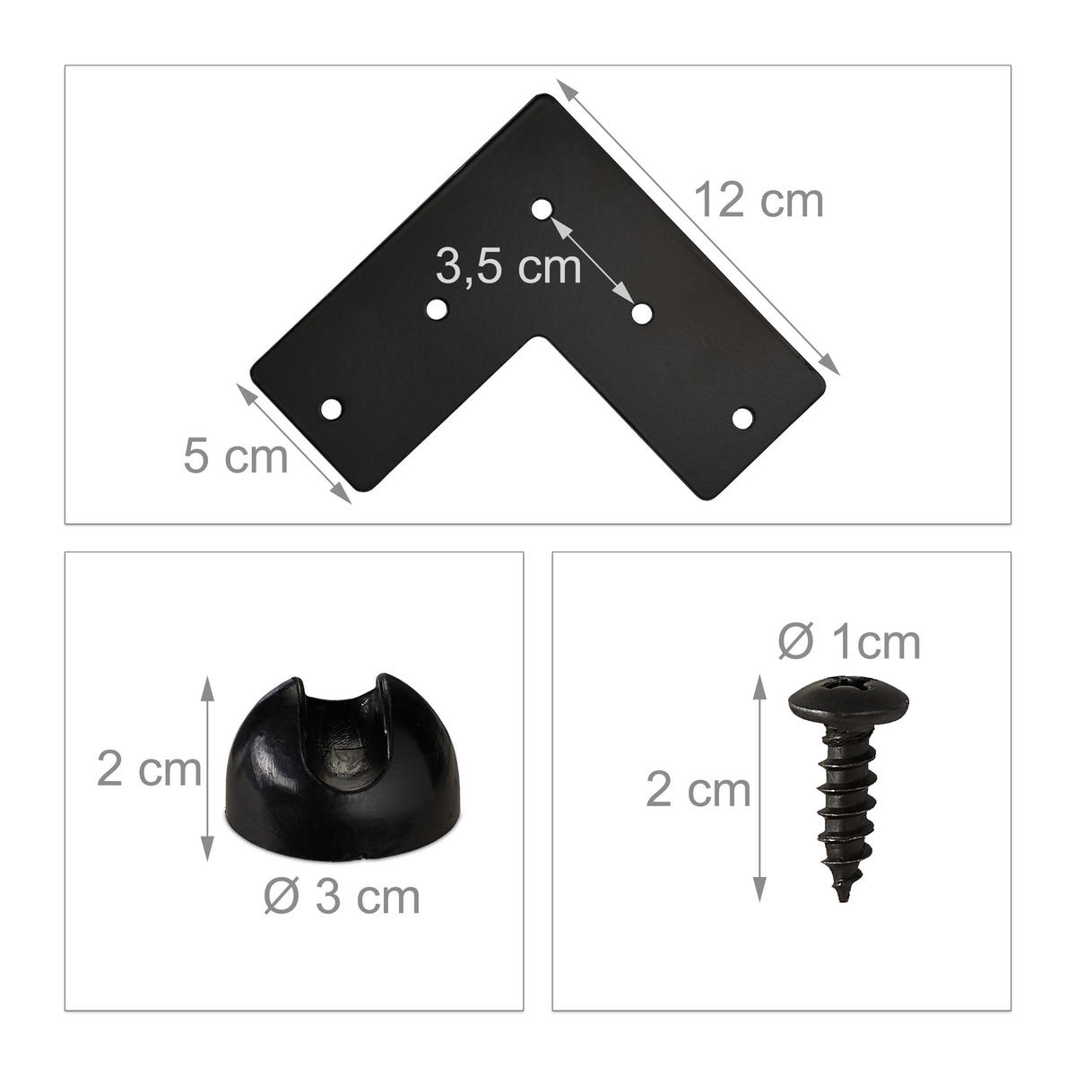 4XHAIRPIN - Schwarz, Kunststoff/Metall (12/30/12cm) - Relaxdays