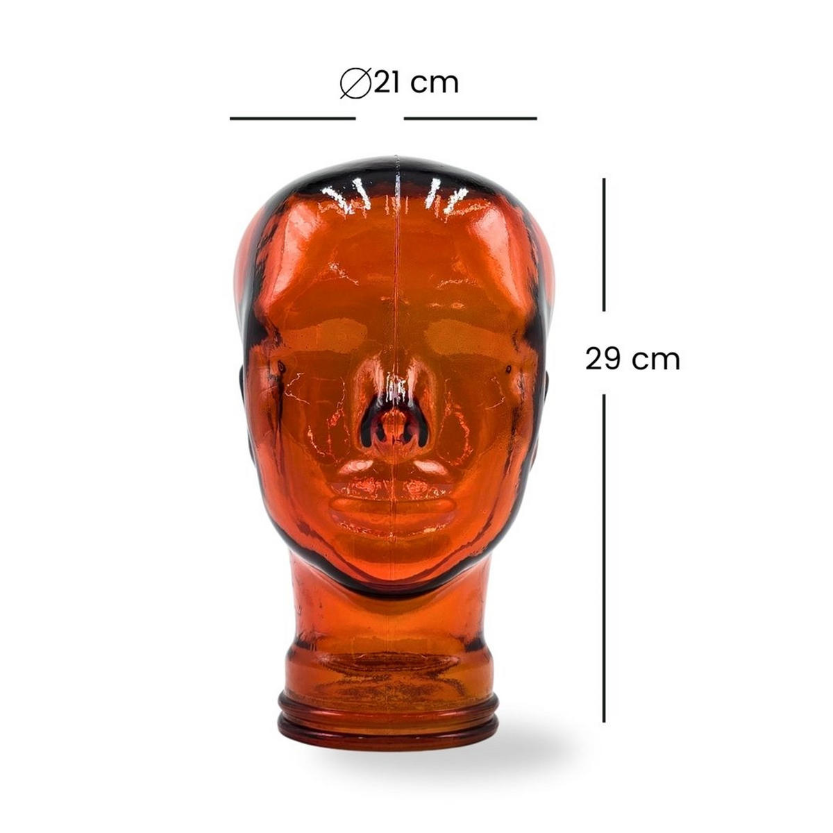 KOPFHÖRERSTÄNDER MICK Glas T04 hot orange - Dunkelorange, Glas (21/29/21cm) - DESIGN DELIGHTS