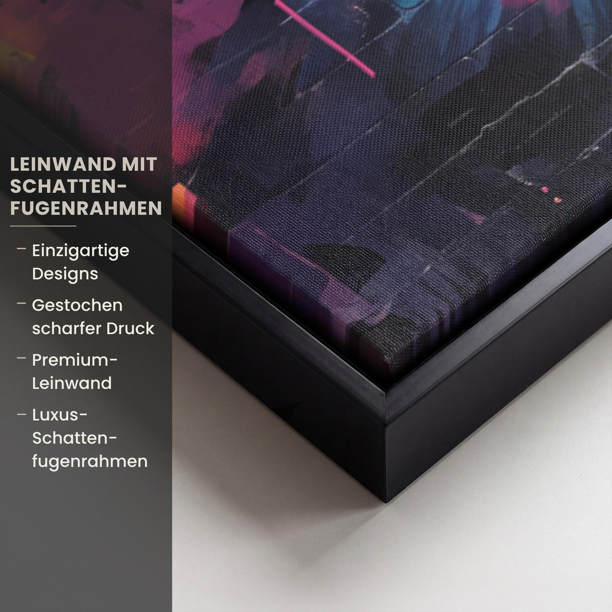 LEINWAND Bilder mit Rahmen - Graffiti - Schimpanse - Straßenkunst - Kopfhörer - Affe - 60x40 - Blau, Textil (60/40cm) - MuchoWow