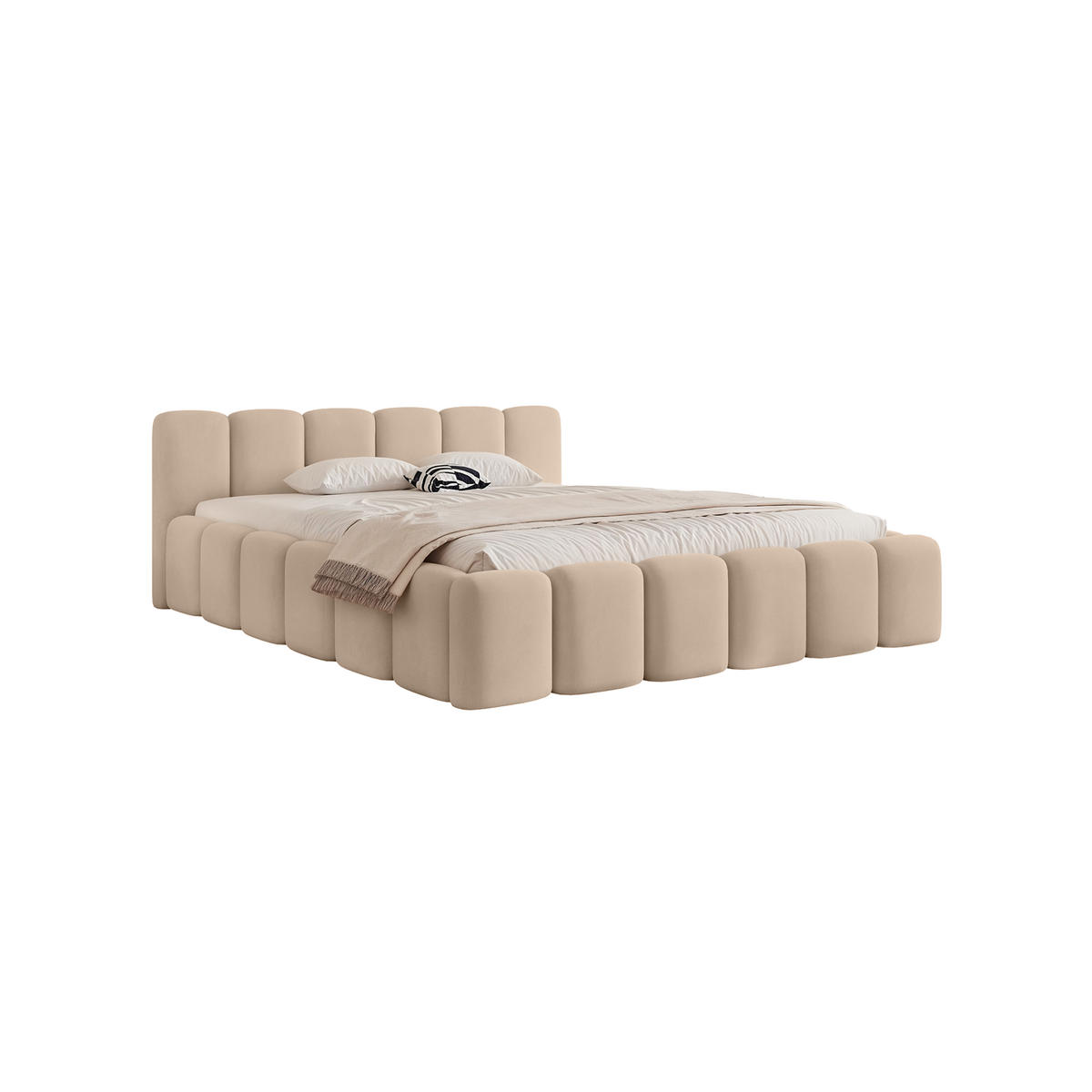 POLSTERBETT Limata 200x200 cm, Beige - Beige, Textil (200/200cm) - Fedve