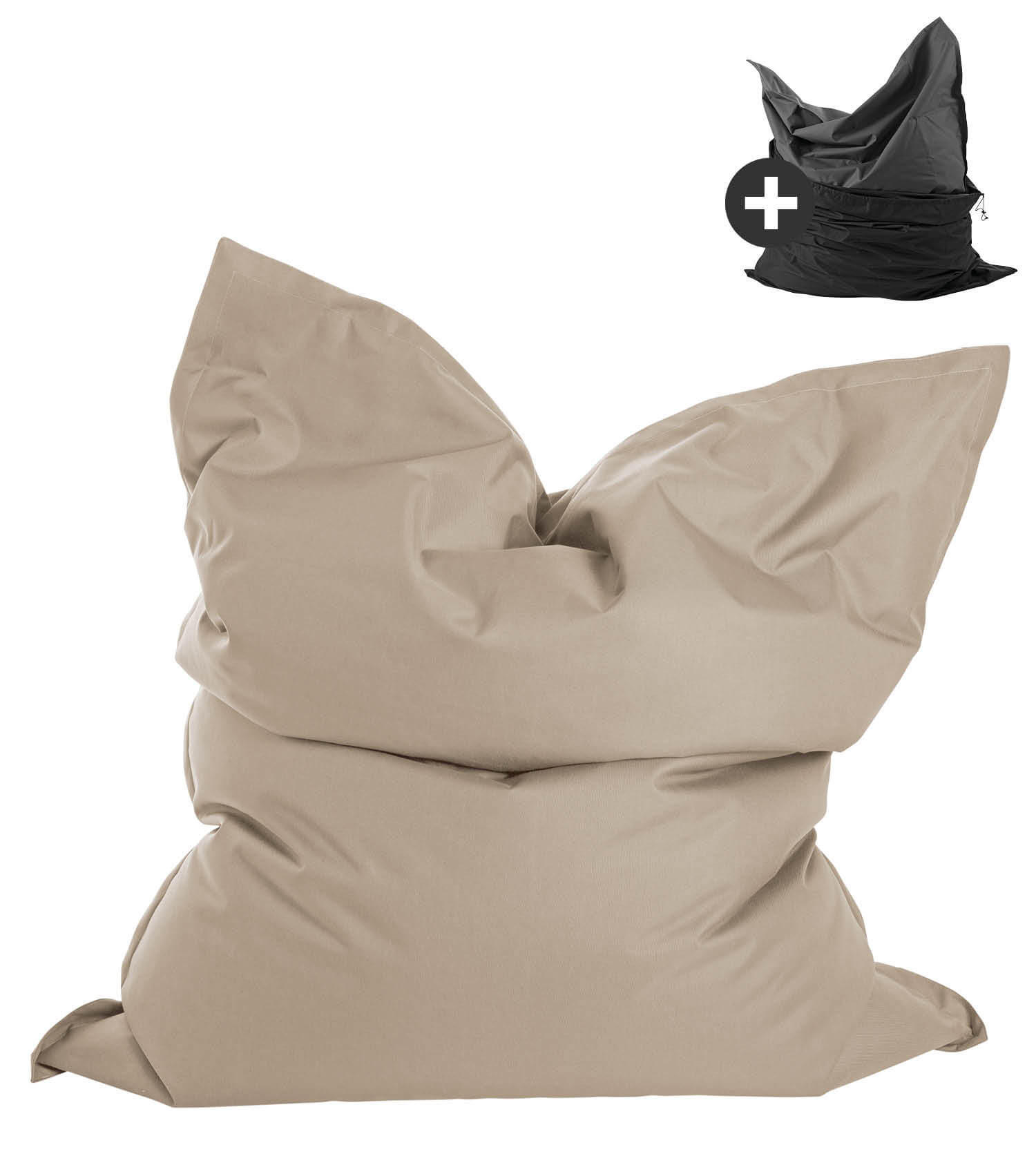 SITZSACK mit Schutzhülle Der Große - Beige, Textil (125/155/20cm) - Mokebo