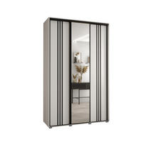 SCHWEBETÜRENSCHRANK 235,2/160/45 3-türig - Schwarz/Weiß, Holz/Metall (160/235/45cm) - Abiks Möbel