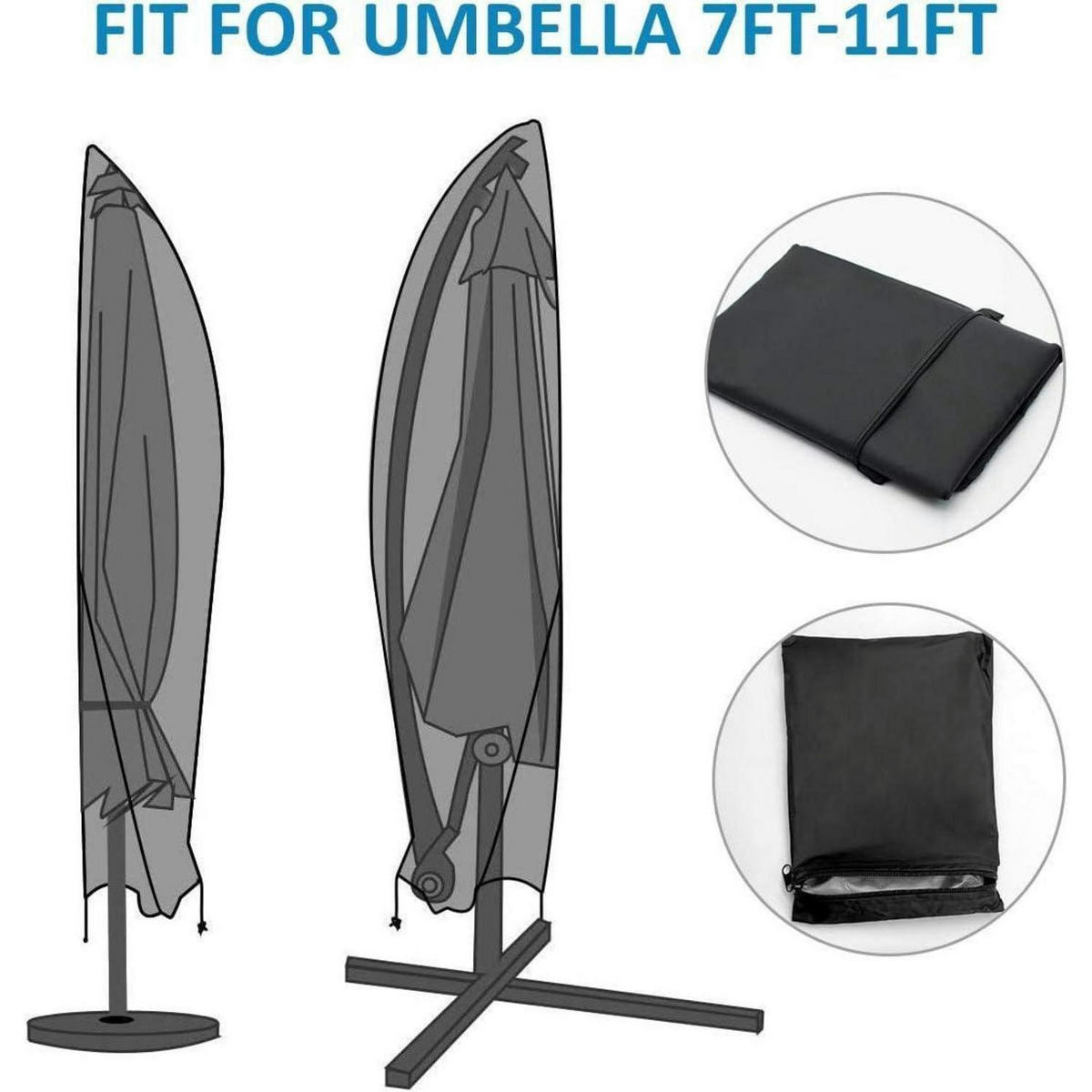 SONNENSCHIRM Schutzhülle 265 cm Schwarz - Schwarz, Kunststoff (265/70/40cm)