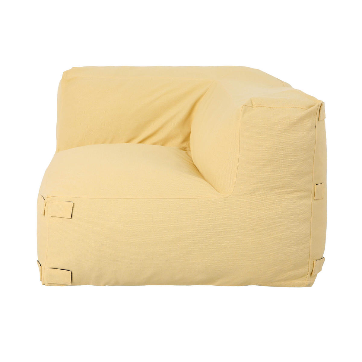 ECKSESSEL, Hellgelb - Gelb, Textil (85/65/85cm) - Oviala