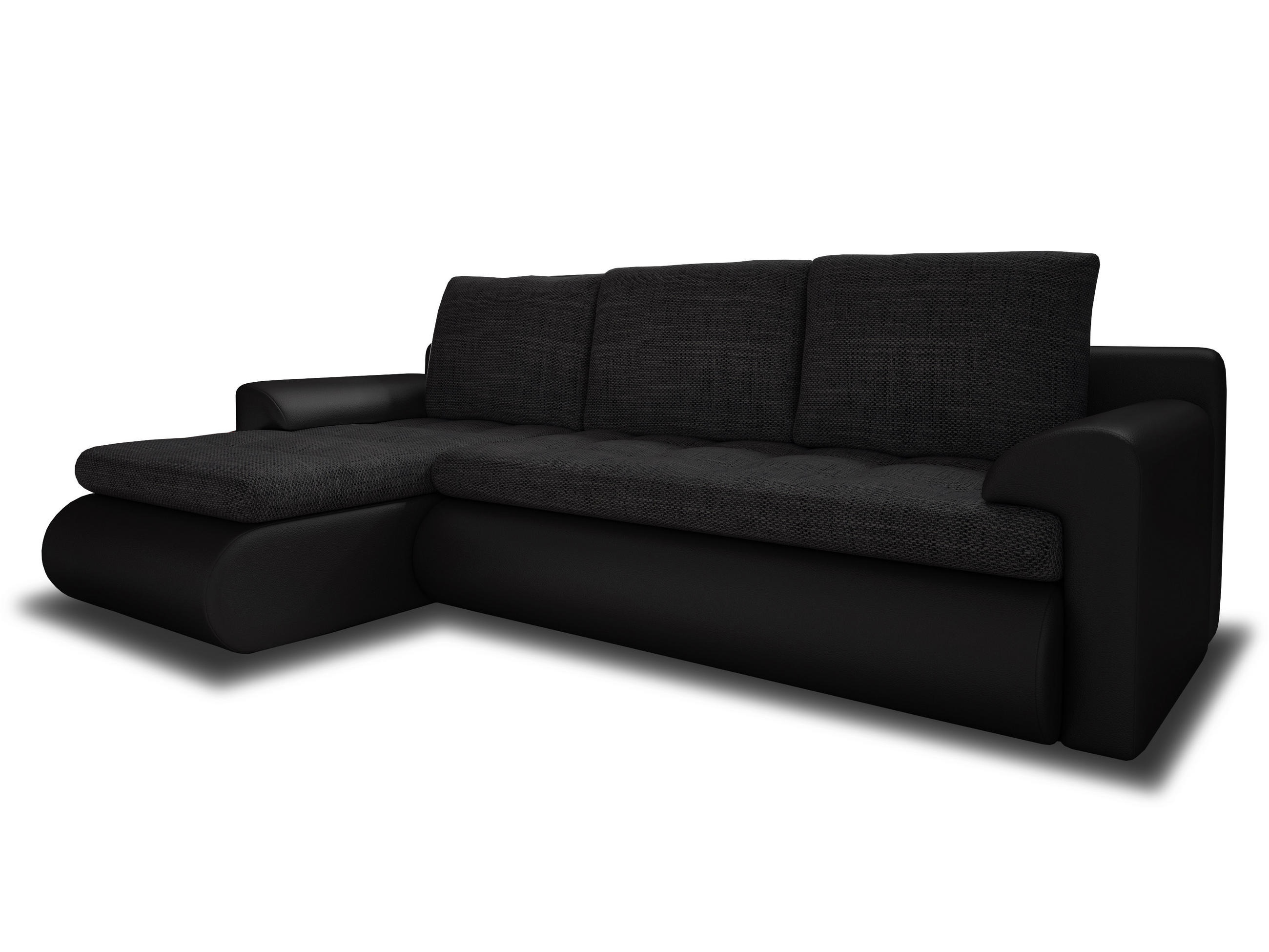 ECKSOFA Santi, Seite: Links - Schwarz, Holz/Textil (226/152cm) - Sofnet