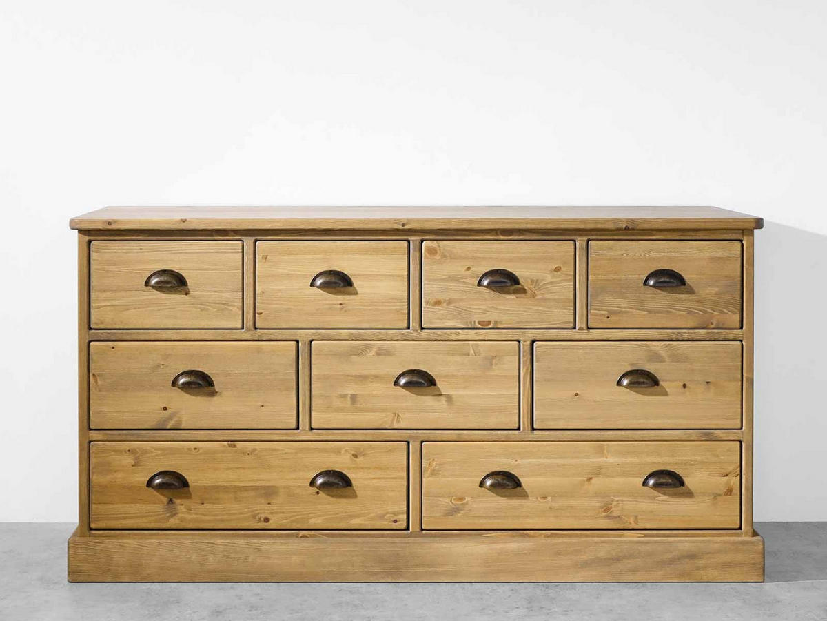 KOMMODE aus Massivholz Dakota 1 - Hellbraun, Holz (152/80/45cm) - Seart