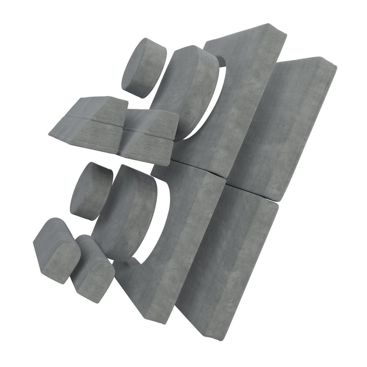 KINDERSOFA Kayo cord hellgrün - Grün, Textil (150/50/75cm) - Juskys
