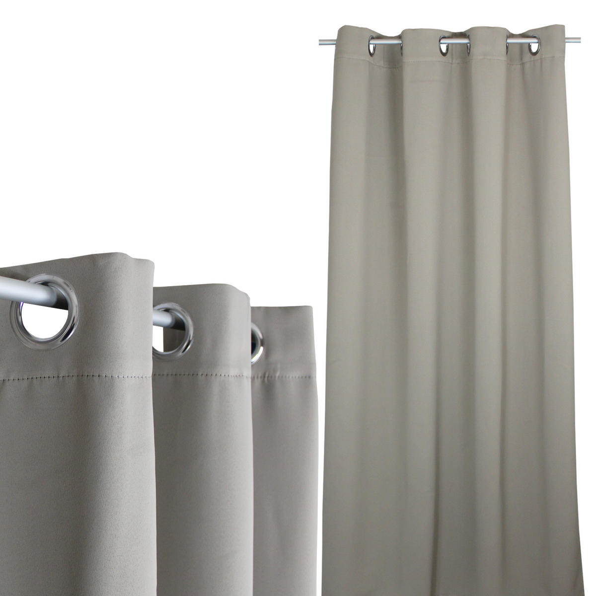 VERDUNKELUNGSVORHANG Ösen 140/145 cm Hell Taupe - Taupe, Textil (140/145cm) - TiborTex