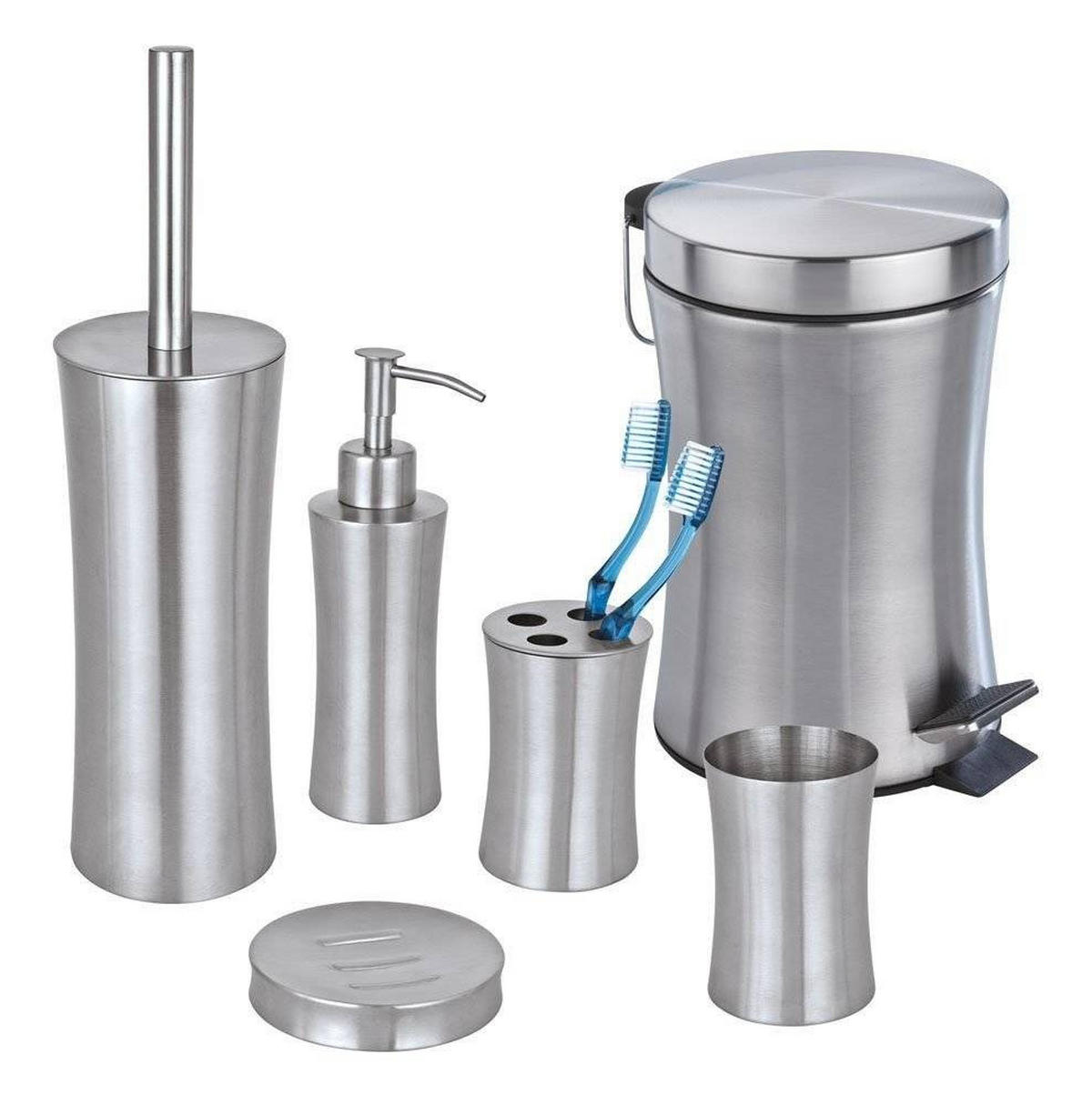 BÜRSTENBEHÄLTER Edelstahl Pieno 10/10/26 cm - Silberfarben, Metall (10/26/10cm) - Wenko