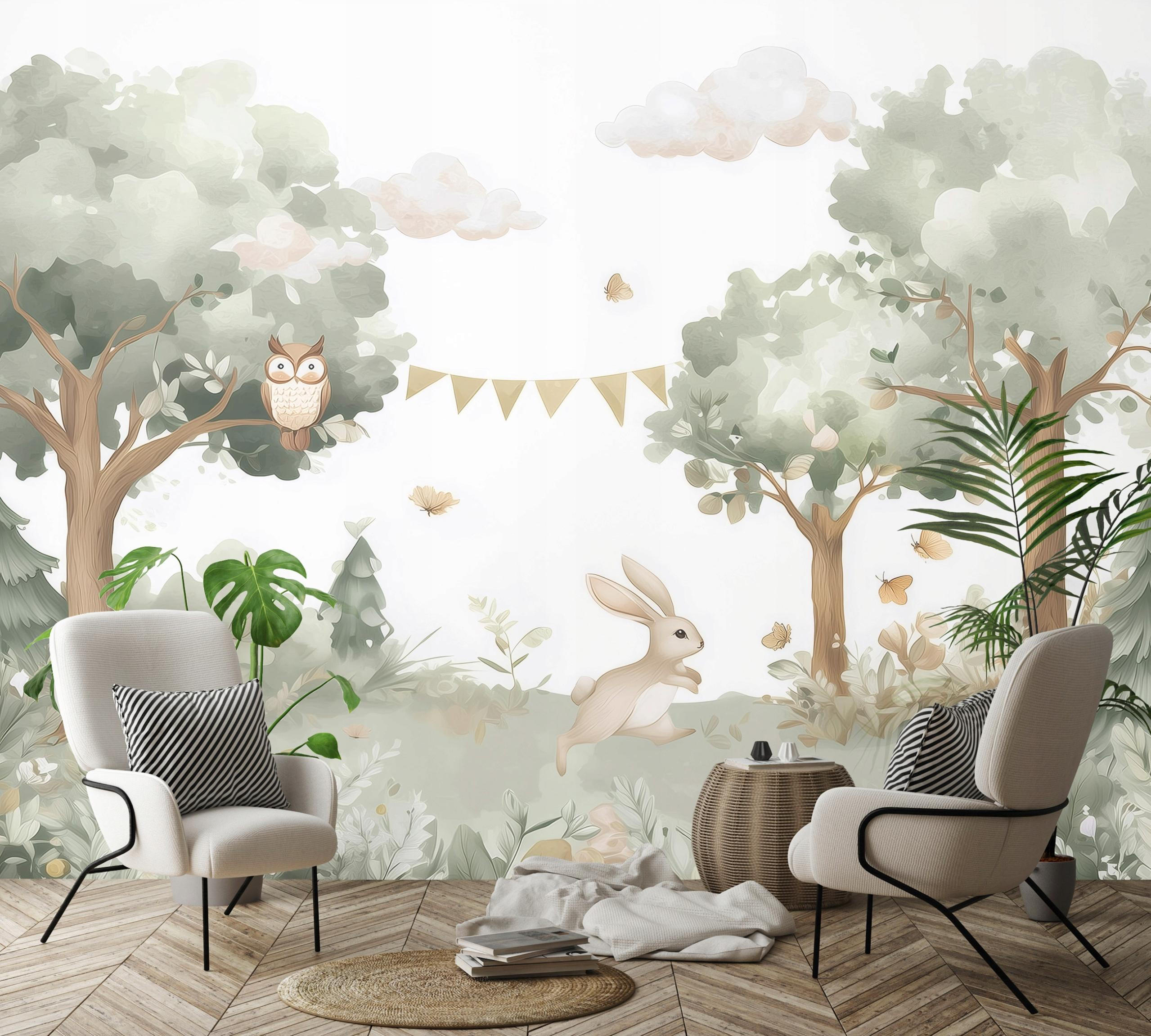 FOTOTAPETE Wald Tiere Grün 200x140 cm - Multicolor, Papier (200/140cm) - Wallarena