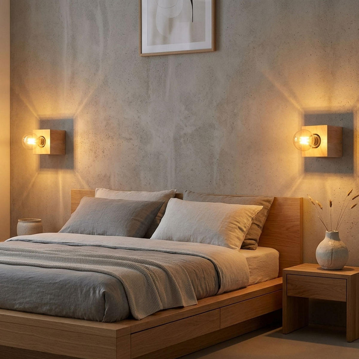 WANDLEUCHTE ARIZ Holzoptik Braun - Braun, Holz (10/10/10cm) - Sollux Lighting