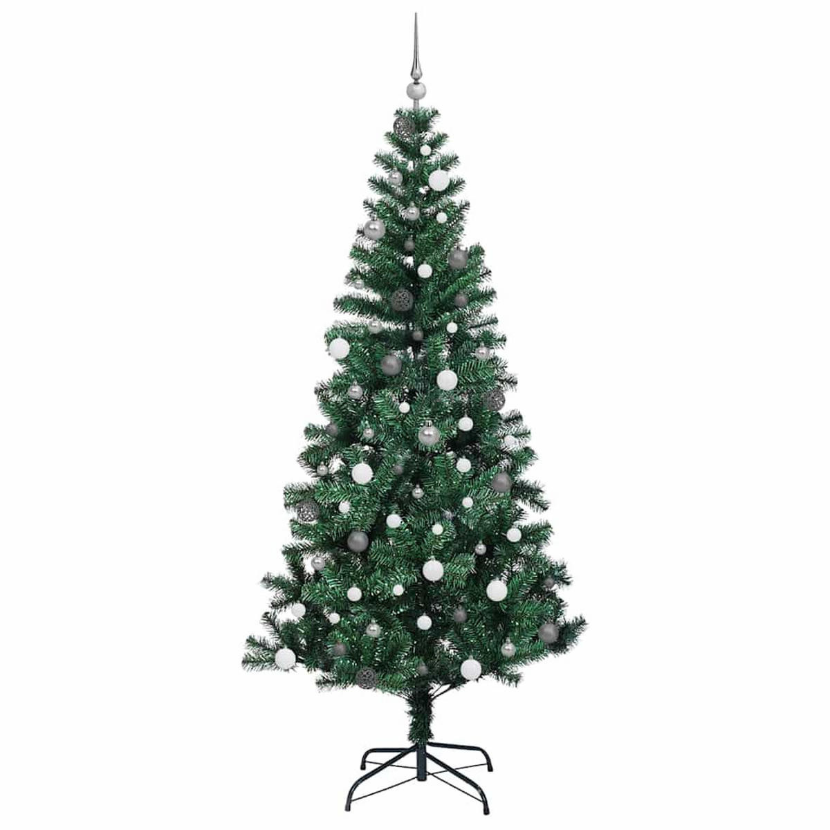 WEIHNACHTSBAUM Künstlicher Vorbeleuchteter Haltbar 120/120/240 cm Grün PVC - Schwarz, Kunststoff (240cm) - vidaXL