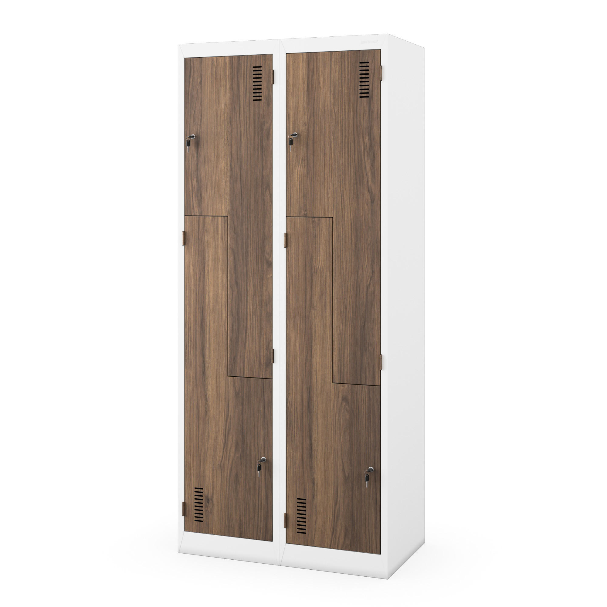 KLEIDERSCHRANK Typ L JULIA 185x80x45 cm - Nussbaumfarben/Weiß, Metall (80/185/45cm) - Jan Nowak