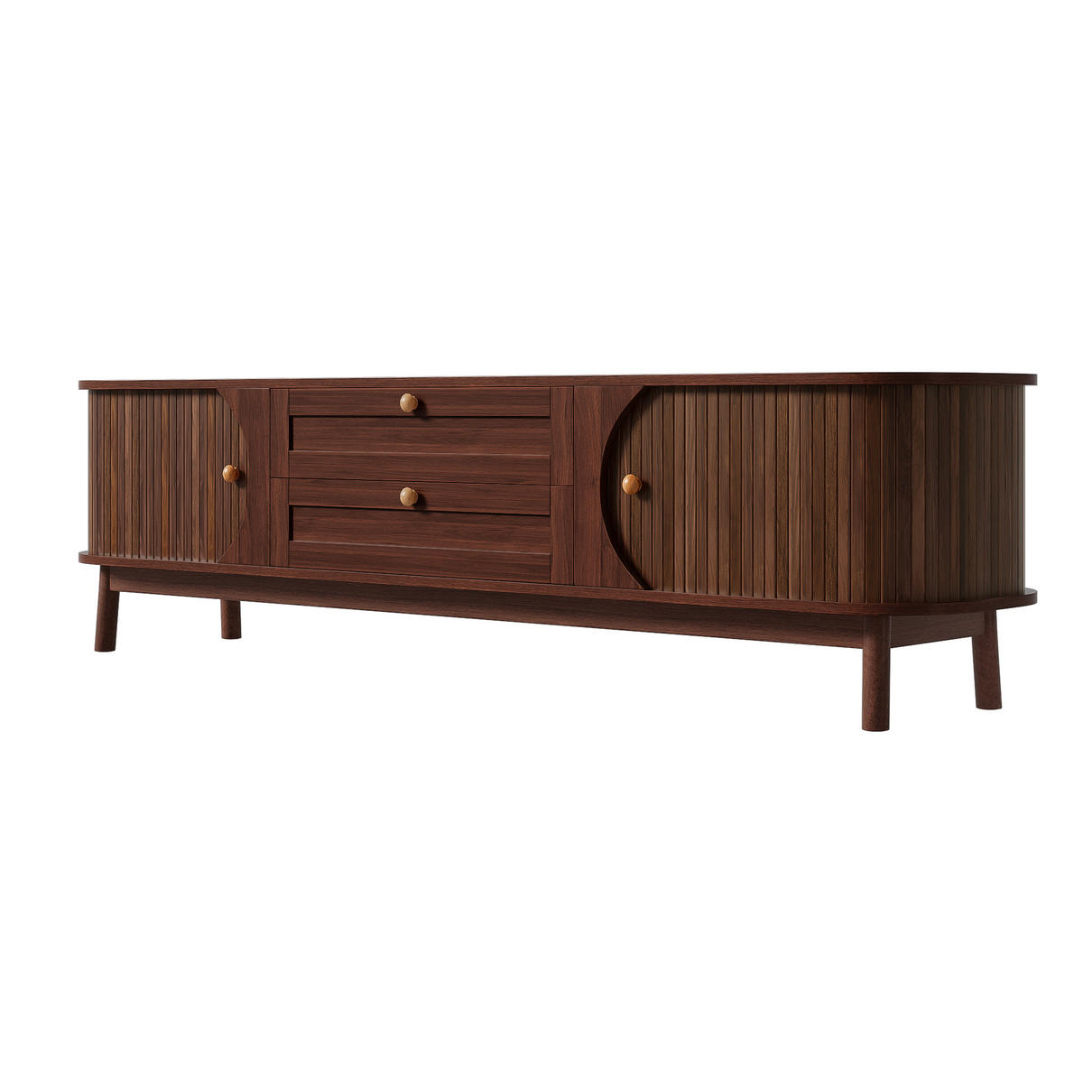 TV STOLIK in orech-Optik, Fernsehschrank s Schiebetüren - dub sonoma, kompozitné drevo (170/46/39cm) - Urban Meuble