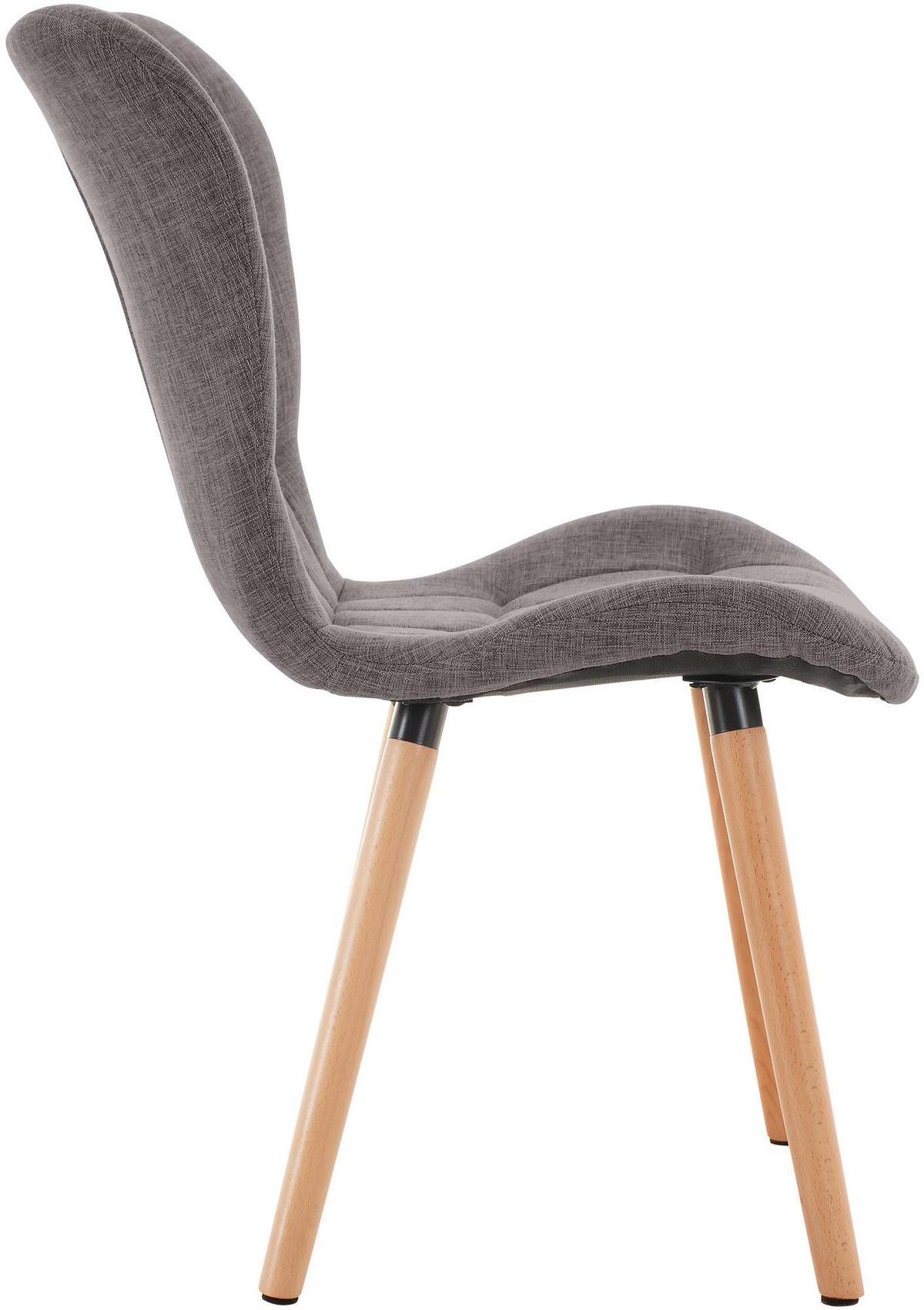 STUHL 2er Set Stoff hellgrau - Eukalyptusholzfarben/Hellgrau, Holz/Textil (50/88/63cm) - CLP