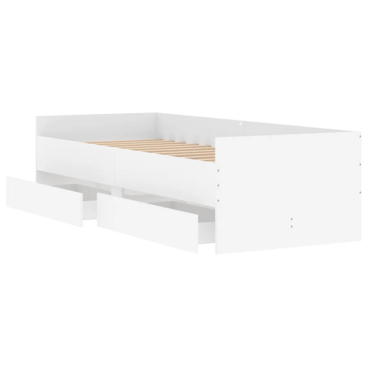 BETTGESTELL Mit Schubladen Weiss 100/200 Cm - Weiß, Holzwerkstoff (100/200cm) - vidaXL