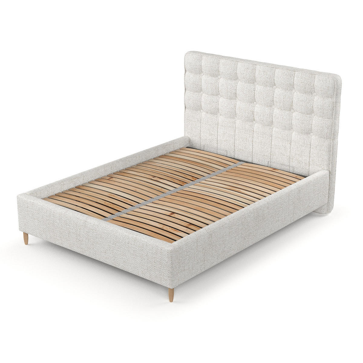 POLSTERBETT Paloma 120/200 cm Creme im Neve Stoff - Creme/Naturfarben, Holz/Holzwerkstoff (120/200cm) - AltaBeds