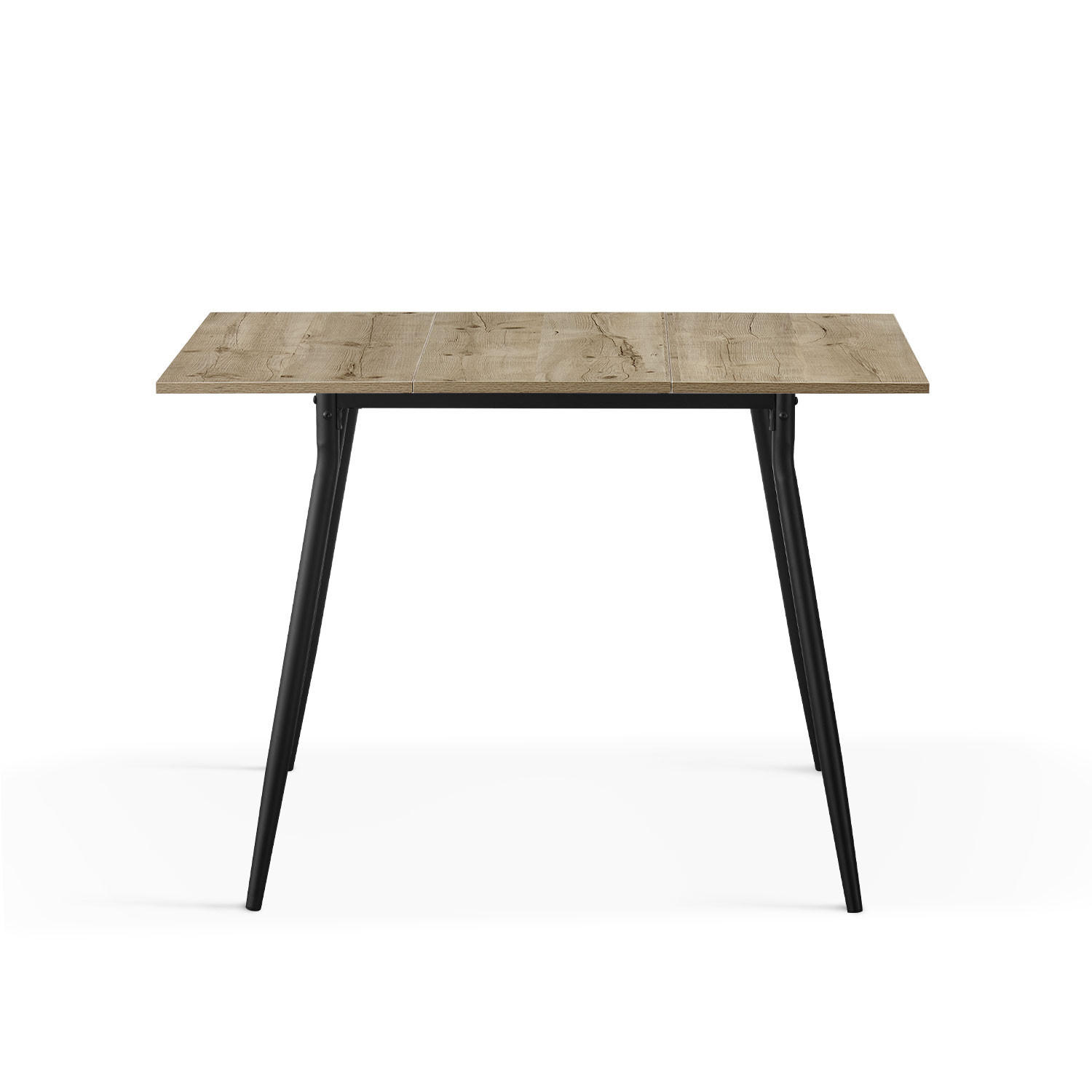 ESSTISCH JONTE 80-120/80/76 cm - Schwarz/Eiche San Remo, Holzwerkstoff/Metall (80/80/76cm) - B&D Home