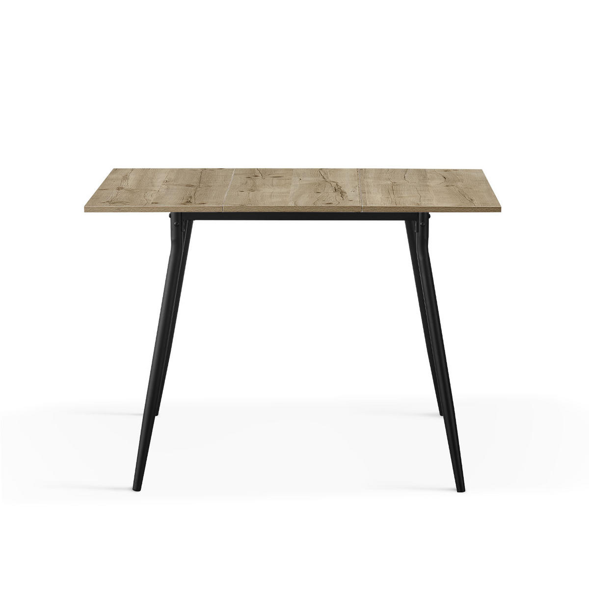 ESSTISCH JONTE 80-120/80/76 cm - Schwarz/Eiche San Remo, Holzwerkstoff/Metall (80/80/76cm) - B&D Home