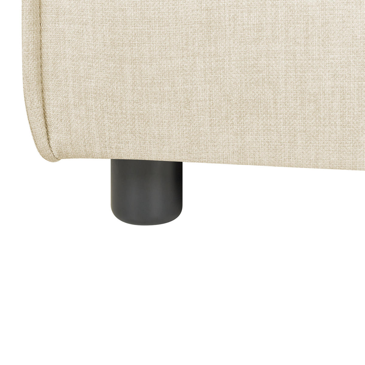 CHAISELONGUE Leinen beige rechtsseitig Aprica - Beige/Schwarz, Textil (119/68/180cm) - Beliani