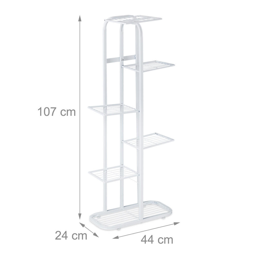 Thumbnail - Relaxdays Blumentreppe, Weiß, Metall, 44x107x24 cm, Wohnzimmer, Wohnzimmertische, Blumenständer