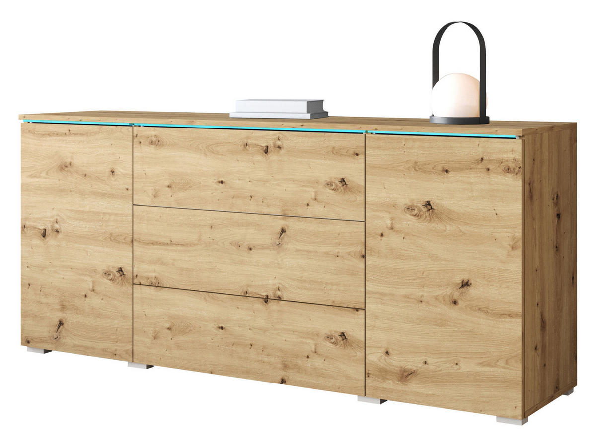 SIDEBOARD Vera 150 mit RGB LED Beleuchtung - Eiche Artisan, Holzwerkstoff (150/66/40cm) - MIRJAN24