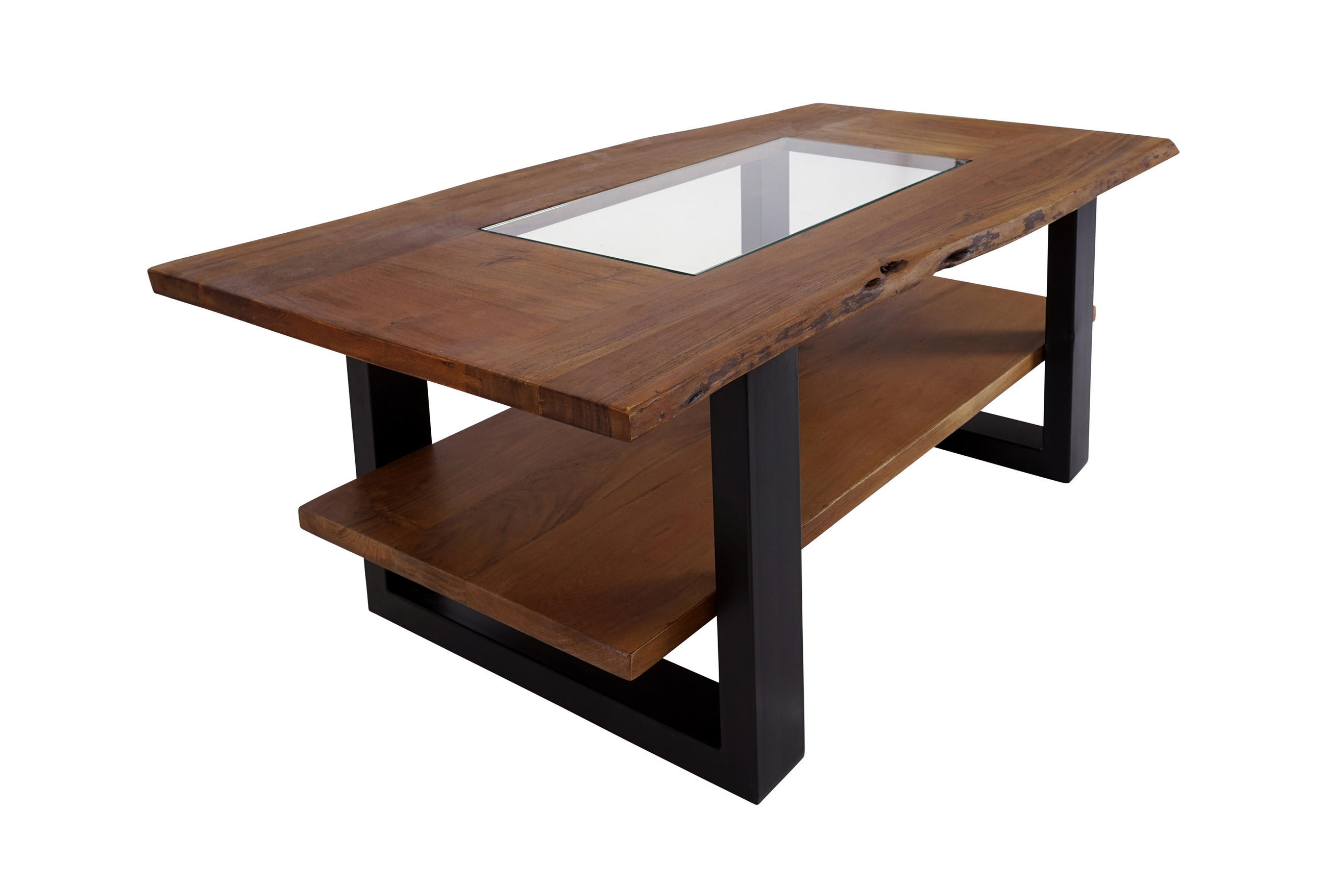 COUCHTISCH PATRICK - Transparent/Schwarz, Holz/Metall (65/115/46cm) - SAM