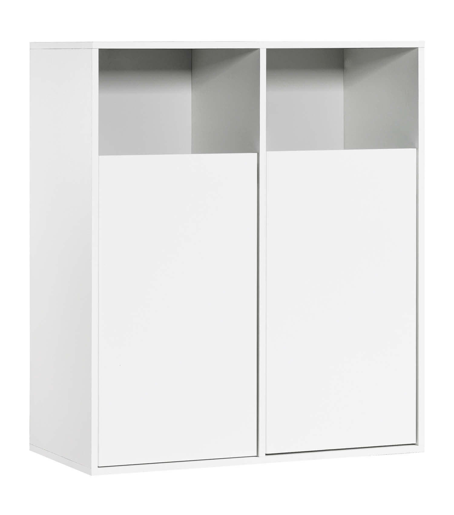 WÄSCHESCHRANK Der Wäschehüter - Weiß, Holzwerkstoff (80/95/40cm) - Mokebo