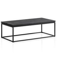 COUCHTISCH aus Mango Massivholz und Metall, Quadratisch, Natürliche Holzmaserung, Schwarz 120 x 60 x 40 cm - Schwarz, Holz/Metall (60/120/40cm) - KADIMA DESIGN
