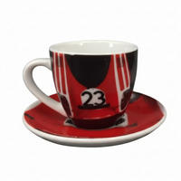 ESPRESSOTASSE 917 KH Coupé Rot Schwarz, Limited Edition, Porzellan, Sammlertasse, Espressobecher, Heißgetränke, Design Tasse, Motorsport Design - Rot/Schwarz, Keramik (0.08L) - Porsche