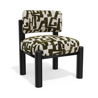SESSEL ELY Strukturierter Stoff mit Muster Vintage-Grün 60.5cm - Dunkelgrün/Grün, Textil (60.5/74.5/62cm) - Premium Interiors