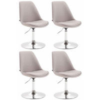 STUHL 4er Set Stoff grau - Chromfarben/Grau, Textil/Metall (48/76/57cm) - CLP