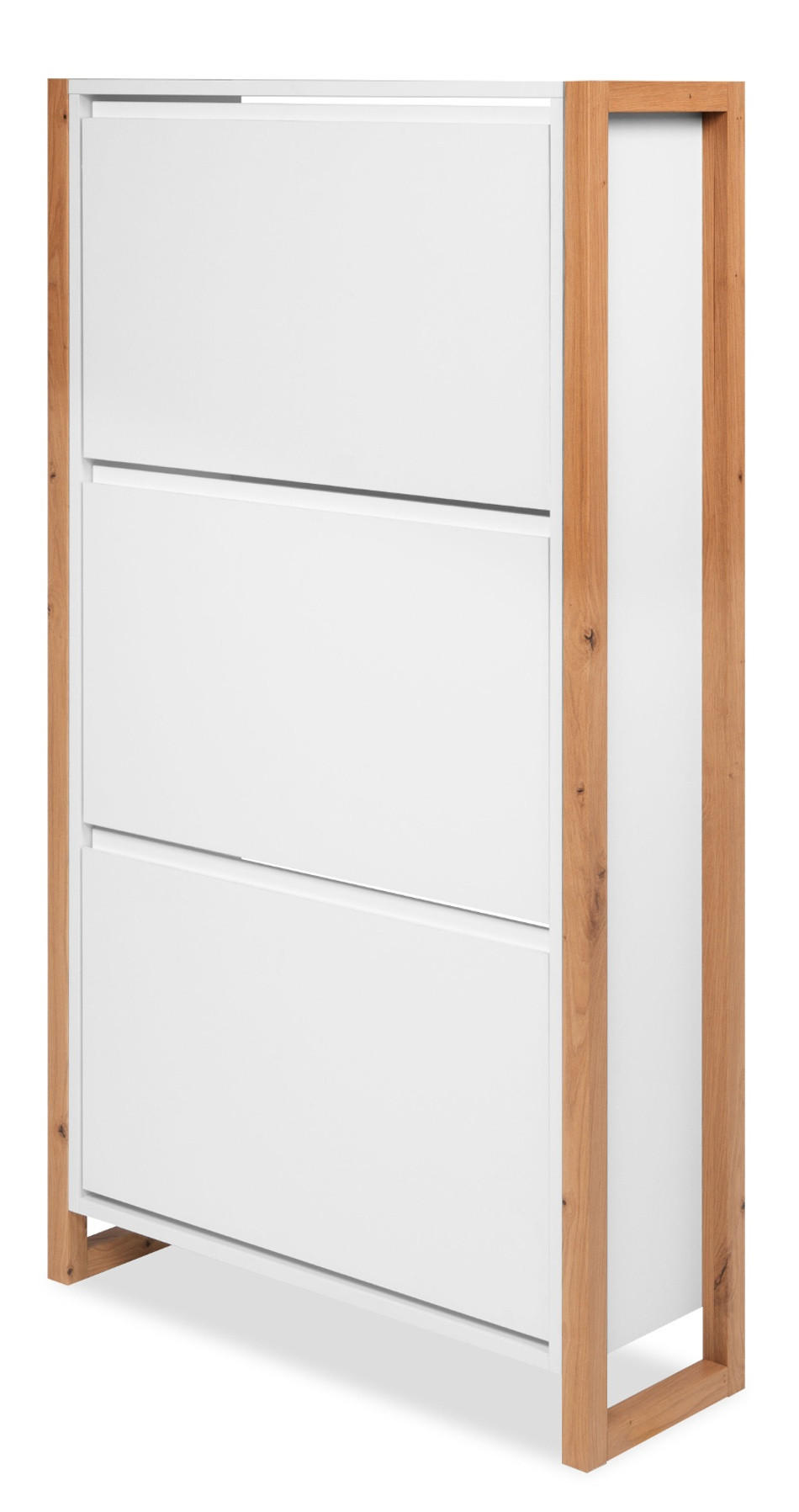 Furn.Design Schuhkipper Weiß, Eiche Artisan 70x125x25 cm