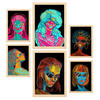 POSTER Set Mit 6 Shades of Beauty 4 Abstrakt Feminin Größe A3 & A4 Rahmen aus hellem Holz - Beige, Papier (29.7/1cm) - Nacnic